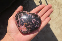 Polished Rhodonite Gemstone Hearts x 3 From Ambindavato, Madagascar