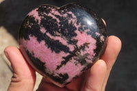 Polished Rhodonite Gemstone Hearts x 3 From Ambindavato, Madagascar