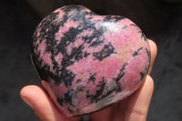 Polished Rhodonite Gemstone Hearts x 3 From Ambindavato, Madagascar