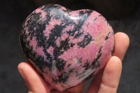 Polished Rhodonite Gemstone Hearts x 3 From Ambindavato, Madagascar