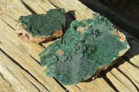 Natural Crystalline Malachite Specimens x 2 From Kasompe, Congo