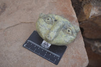 Polished Leopard Stone Cat Face Carvings x 3 From Zimbabwe