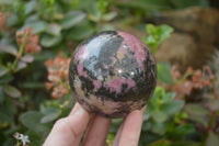 Polished Rhodonite Sphere-Balls x 3 From Ambindavato, Madagascar