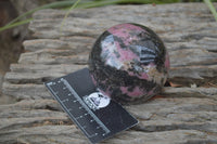 Polished Rhodonite Sphere-Balls x 3 From Ambindavato, Madagascar