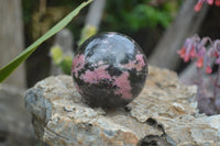 Polished Rhodonite Sphere-Balls x 3 From Ambindavato, Madagascar