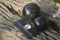 Polished Iolite Water Sapphire Spheres x 3 From Madagascar