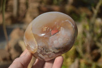 Polished Flower Agate Standing Free Forms x 3 From Madagascar