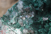 Natural Crystalline Malachite With Smokey Quartz Specimen x 1 From Congo