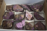 Natural Metallic Purpurite Cobbed Specimens x 12 From Erongo, Namibia