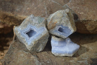 Natural Blue Lace Agate Specimens x 12 From Nsanje, Malawi