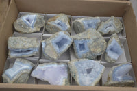 Natural Blue Lace Agate Specimens x 12 From Nsanje, Malawi