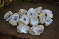 Natural Blue Lace Agate Specimens x 12 From Nsanje, Malawi