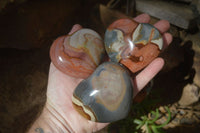 Polished Polychrome Jasper Gemstone Hearts x 6 From Madagascar