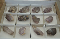 Natural Smokey Amethyst Crystals x 12 From Chiredzi, Zimbabwe