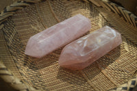 Polished Rose Quartz Double Terminated Crystals x 3 From Madagascar