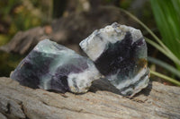 Polished On One Side Watermelon Fluorite Slices x 12 From Namibia