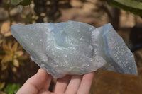 Natural Etched Blue Chalcedony Specimens x 3 From Nsanje, Malawi