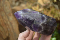 Polished Chevron Amethyst Prism-Point x 1 From Zambia