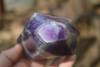 Polished Chevron Amethyst Prism-Point x 1 From Zambia