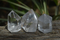 Polished Clear Quartz Crystal Point-Prisms x 14 From Madagascar