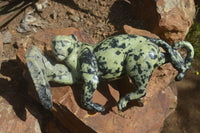 Polished Leopard Stone Leopard Carving x 1 From Zimbabwe