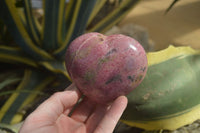 Polished Rhodonite Gemstone Hearts x 3 From Madagascar