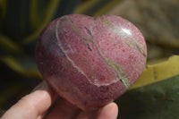 Polished Rhodonite Gemstone Hearts x 3 From Madagascar