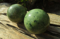 Polished Green Chrysoprase Spheres x 6 From Madagascar