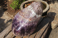 Polished Smokey Chevron Amethyst Standing Free Form x 1 From Madagascar