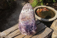 Polished Smokey Chevron Amethyst Standing Free Form x 1 From Madagascar