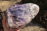 Polished Smokey Chevron Amethyst Standing Free Form x 1 From Madagascar