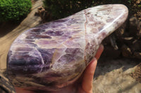 Polished Smokey Chevron Amethyst Standing Free Form x 1 From Madagascar