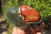 Polished Polychrome Jasper Hearts x 6 From Mahajanga, Madagascar