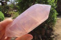 Polished Double Terminated Rose Quartz Points x 4 From Madagascar