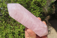 Polished Double Terminated Rose Quartz Points x 4 From Madagascar