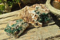 Natural Ball Malachite On Quartz Matrix Specimens x 2 From Kambove, Congo