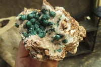 Natural Ball Malachite On Quartz Matrix Specimens x 2 From Kambove, Congo