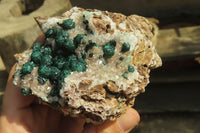 Natural Ball Malachite On Quartz Matrix Specimens x 2 From Kambove, Congo