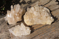 Natural Clear Quartz Clusters x 3 From Ambatofinandrahana, Madagascar