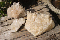 Natural Clear Quartz Clusters x 3 From Ambatofinandrahana, Madagascar