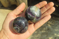 Polished Watermelon Fluorite Free Forms x 8 From Uis, Namibia