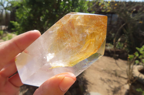 Polished Mixed Quartz Points x 4 From Madagascar