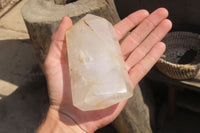 Polished Mixed Quartz Points x 4 From Madagascar