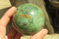 Polished Chrysoprase Spheres x 6 From Ambatondrazaka, Madagascar