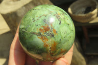 Polished Chrysoprase Spheres x 6 From Ambatondrazaka, Madagascar