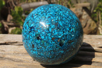 Polished Chrysocolla Conglomerate Spheres x 2 From Congo