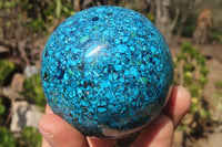 Polished Chrysocolla Conglomerate Spheres x 2 From Congo