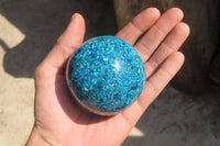 Polished Chrysocolla Conglomerate Spheres x 2 From Congo