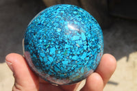 Polished Chrysocolla Conglomerate Spheres x 2 From Congo