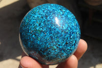 Polished Chrysocolla Conglomerate Spheres x 2 From Congo